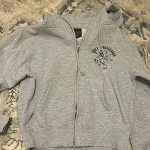 Obey propaganda cropped grey hoodie